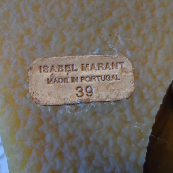 Isabel Marant Beige Suede Calfskin Wedge Mules w/Lamb Shearling Lining Size 39 - Picture 12 of 15